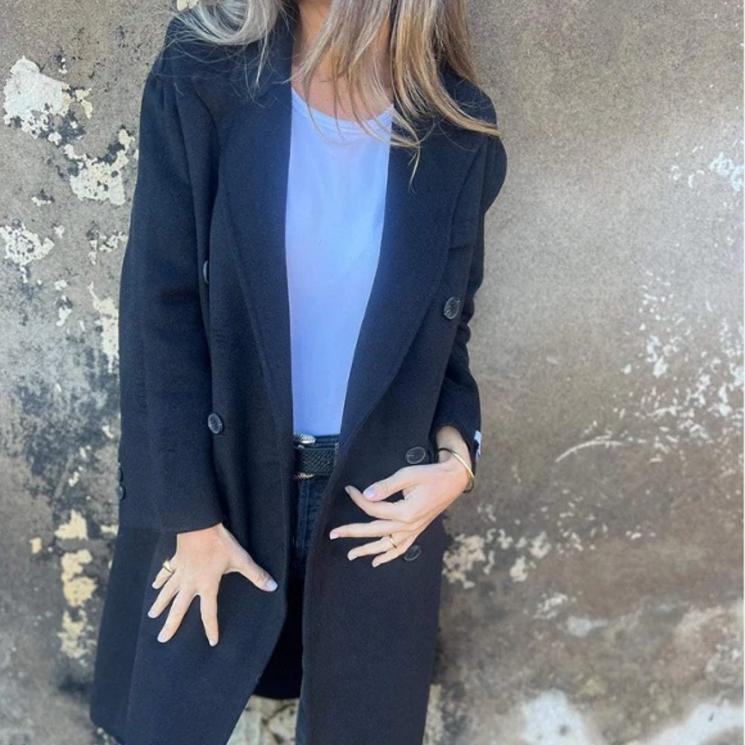 Manteau Femme Élégant Double Boutonnage