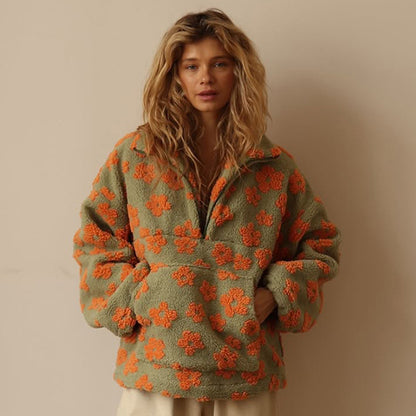 Polaire Sherpa Zippé et Chaud – Col Chemise Décontracté et Grande