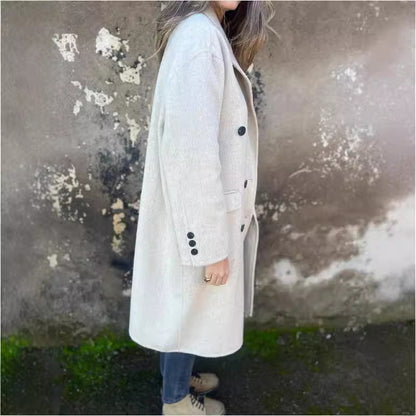 Manteau Femme Élégant Double Boutonnage